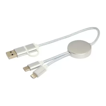 CABLE DE CHARGE PERSONNALISABLE 'ONTARIA COURT ALU RCS' - argenté