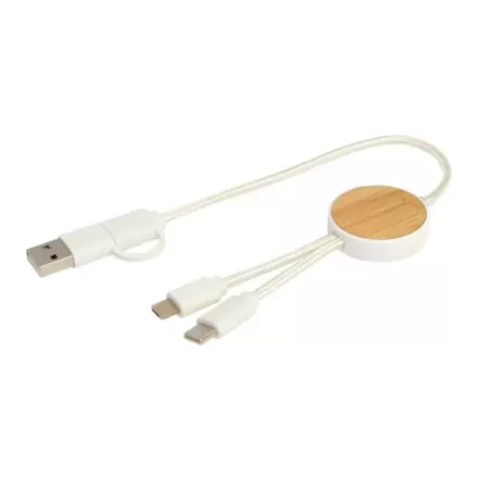 RAPIDE 4J - CABLE DE CHARGE PERSONNALISE 'ONTARIA COURT BOIS' - blanc