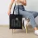 TOTE BAG ANSES LONGUES NOIR 'MARIETA' 110 GR/M² À 300 GR/M²