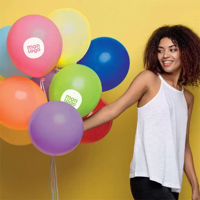 LOT DE 100 BALLONS DE BAUDRUCHE PUBLICITAIRES ø25 CM 'LUFT'