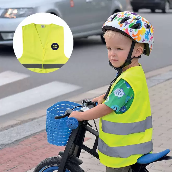 GILET DE SECURITE PERSONNALISABLE ENFANT 'FLUOSAFE'
