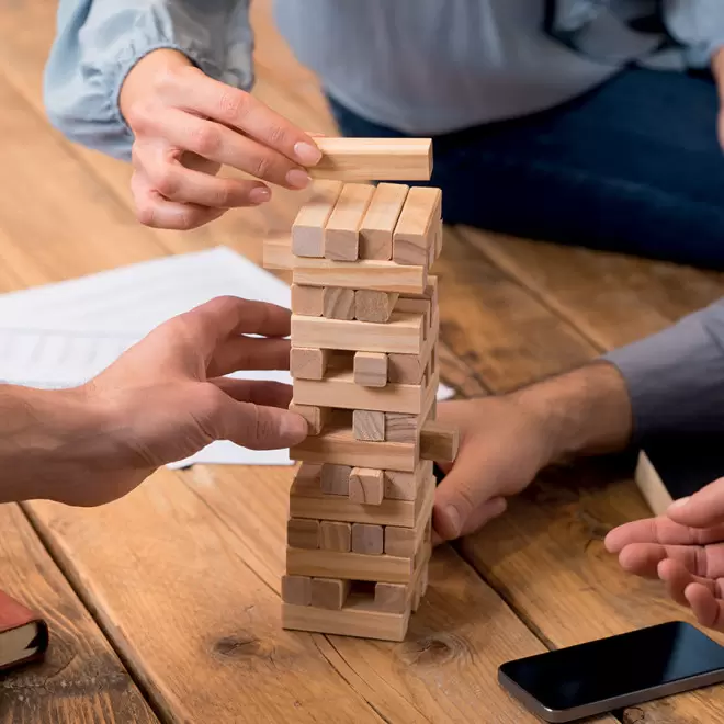 JEU DE CONSTRUCTION PUBLICITAIRE EN BOIS 'TURM'