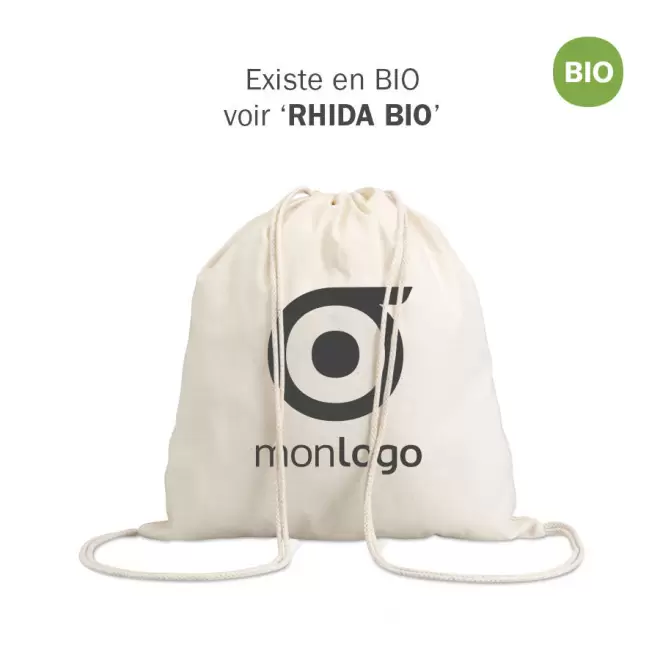 SAC À DOS PUBLICITAIRE EN COTON 'RHIDA' 100 GR/M²