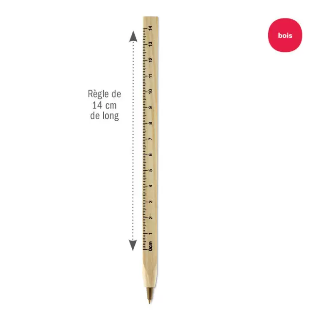 STYLO/RÈGLE EN BOIS PERSONNALISÉ 'BÉLOUVE'