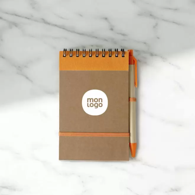 BLOC NOTES PERSONNALISÉ AVEC STYLO 'PAPYRUS' LIGNÉ