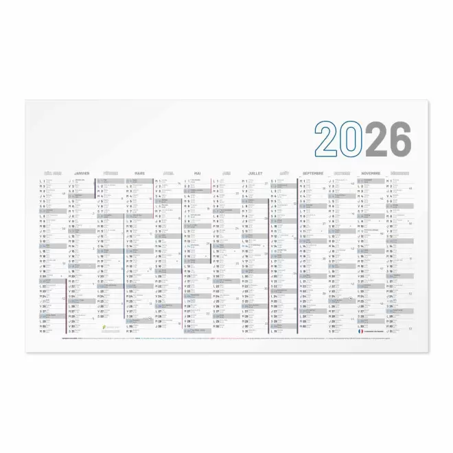 CALENDRIER BANCAIRE PERSONNALISÉ RIGIDE 65X40,5 CM 'MAP'