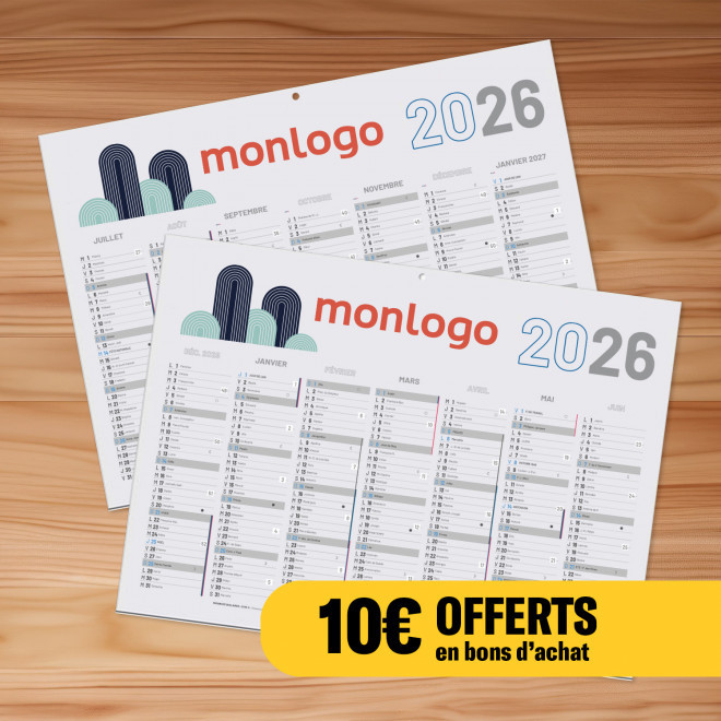 CALENDRIER BANCAIRE RIGIDE PERSONNALISE 55X40,5 CM 'PLANNING'
