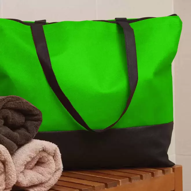 SAC SHOPPING PUBLICITAIRE BICOLORE ANSES LONGUES 'LUPITA' 100 GR/M²