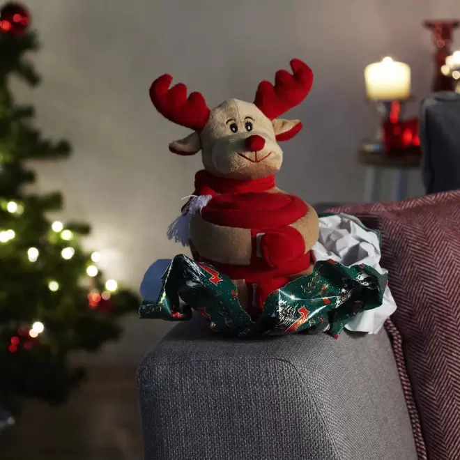 PELUCHE DE NOËL AVEC PLAID POLAIRE PUBLICITAIRE 'JACQUOT'