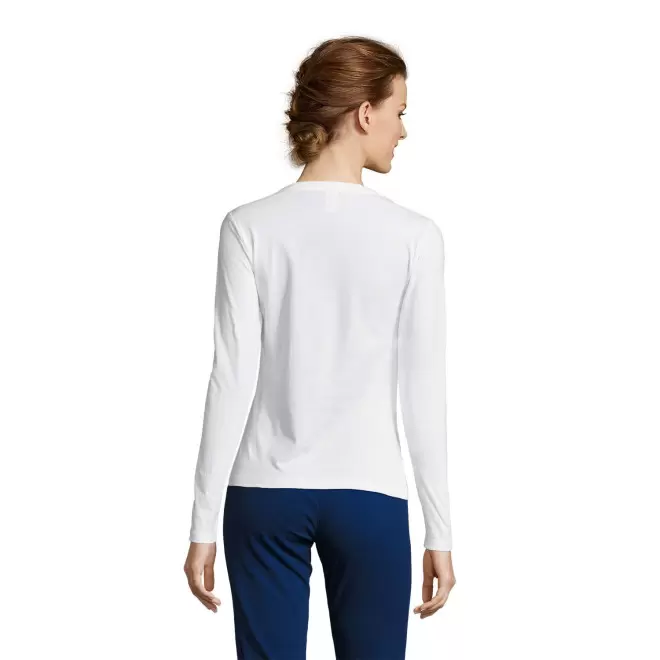 TEE SHIRT PERSONNALISÉ FEMME MANCHES LONGUES 'MAJESTIC' BLANC 150 GR/M²