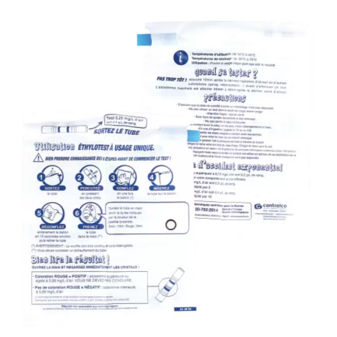 ÉTHYLOTEST AVEC BALLON PUBLICITAIRE 'TAKECARE'