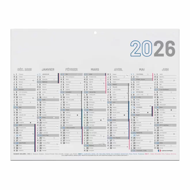 MINI CALENDRIER BANCAIRE PUBLICITAIRE RIGIDE 27x20,8CM 'CALENDY'