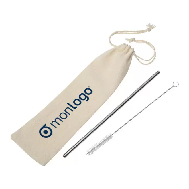 PAILLE EN MÉTAL RÉUTILISABLE PUBLICITAIRE 'ZOUP'