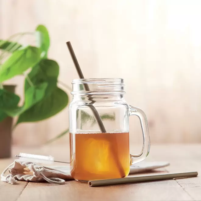 SET DE 2 PAILLES EN BAMBOU RÉUTILISABLES PUBLICITAIRE 'RIPAILLES'