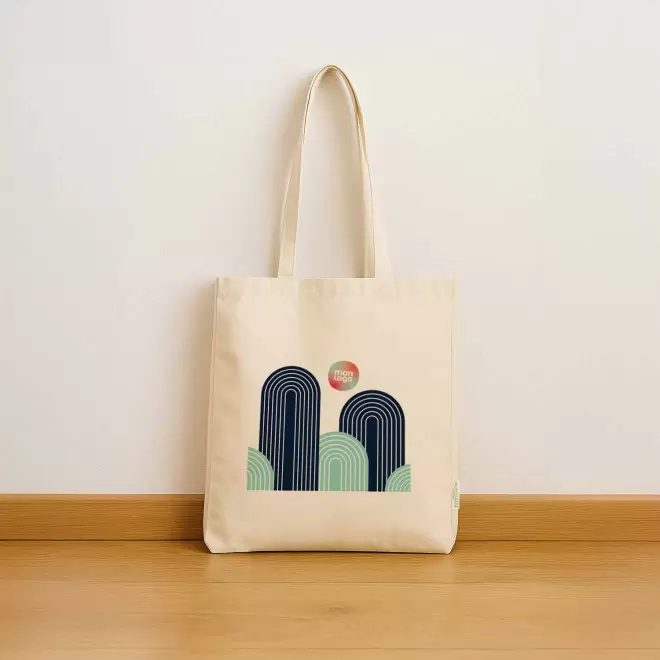 TOTE BAG COTON BIO PERSONNALISABLE AVEC SOUFFLET 'LARGO' 