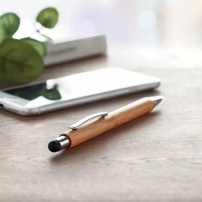 STYLO PUBLICITAIRE AVEC STYLET BAMBOU 'NITIDA'