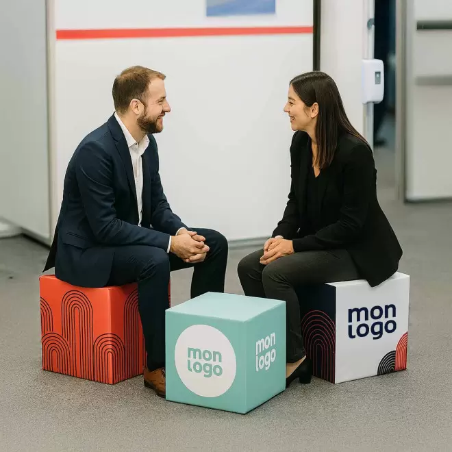 POUF PERSONNALISÉ CUBE MOUSSE 'CUBIQUE'