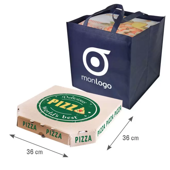SAC À PIZZA PERSONNALISÉ EN NON TISSÉ AVEC SOUFFLET 'MARANO'