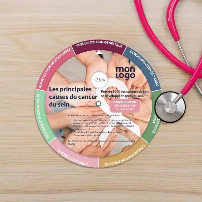 DISQUE PEDAGOGIQUE PERSONNALISABLE 'OCTOBRE ROSE'