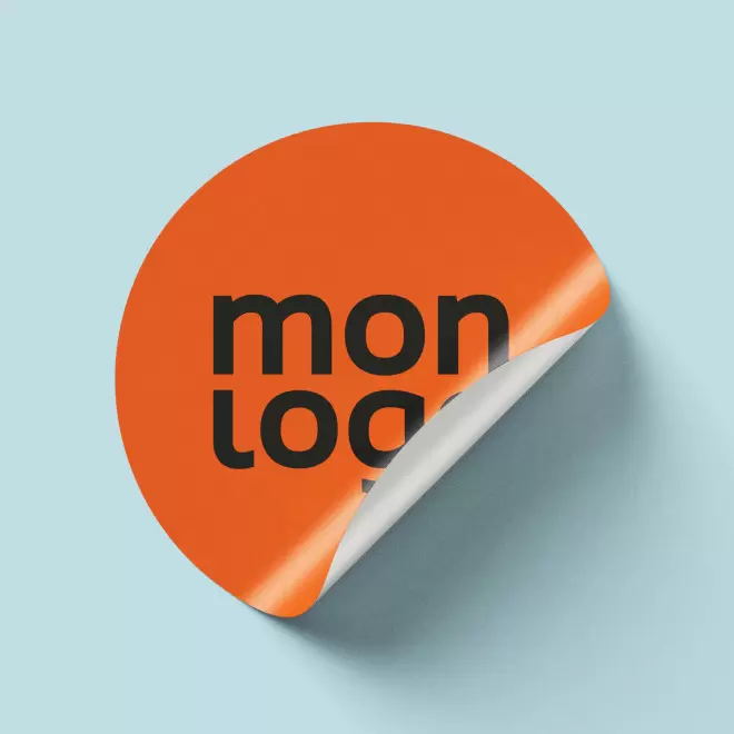 STICKER FLUO ROND PERSONNALISE 'KLISTER FLUO' 3CM