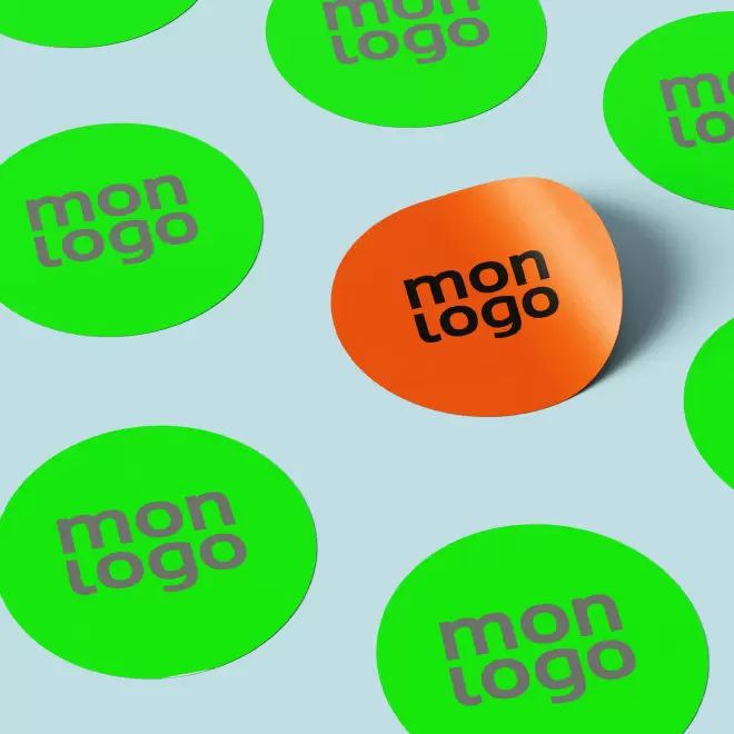 STICKER FLUO ROND PERSONNALISE 'KLISTER FLUO' 3CM