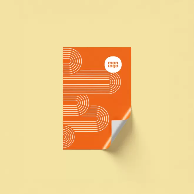 STICKER FLUO RECTANGLE PERSONNALISE 'KLISTER FLUO' 4X6