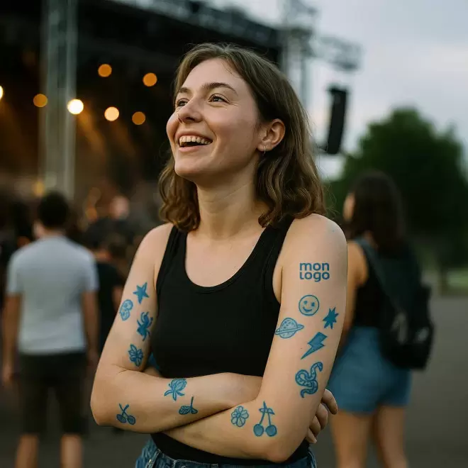 PLANCHE TATTOO PERSONNALISEE BLEU REALISTE 19x28 'MAORO'