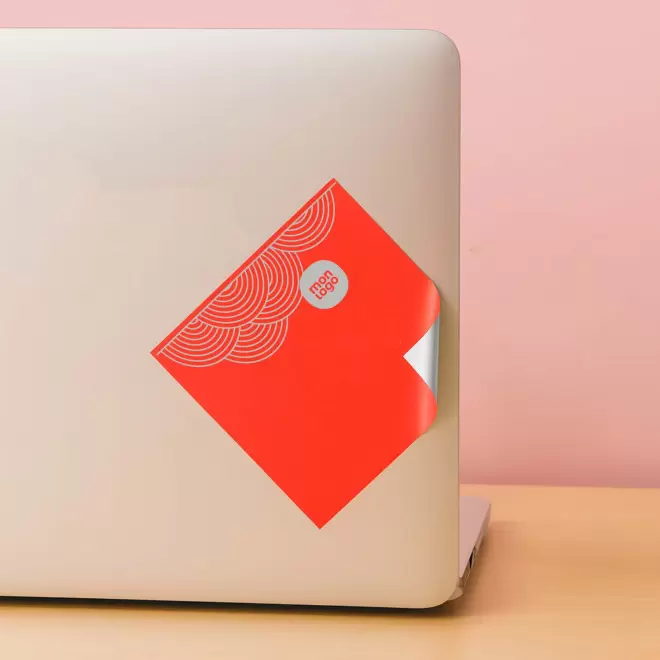 STICKER FLUO CARRE PERSONNALISE 'KLISTER FLUO' 4X4