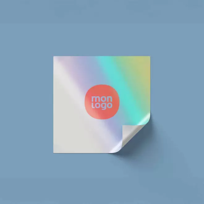 STICKER HOLOGRAPHIQUE CARRE PERSONNALISE 'KLISTER HOLO'