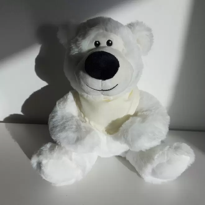 PELUCHE RPET OURS BLANC PERSONNALISABLE 'BABO BANDANA'