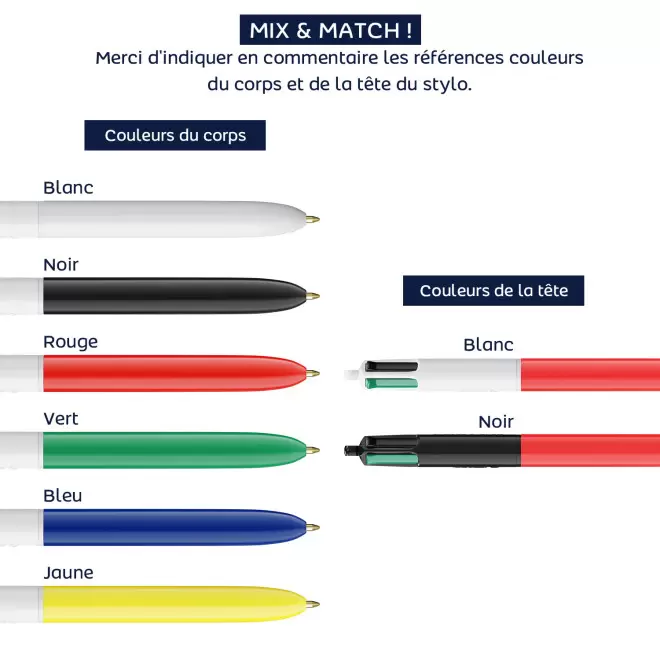 PACK PERSONNALISABLE 3 STYLOS 4 COULEURS BIC® 'STYLBOX'