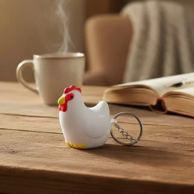 PORTE CLES ANTI STRESS PERSONNALISABLE 'STREZOU POULE'