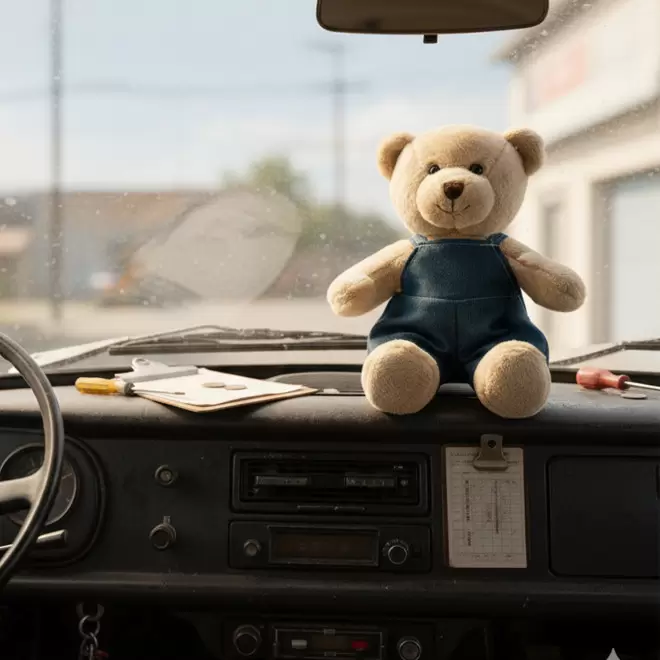 PELUCHE OURSON SALOPETTE PERSONNALISABLE 'PLOMBI'