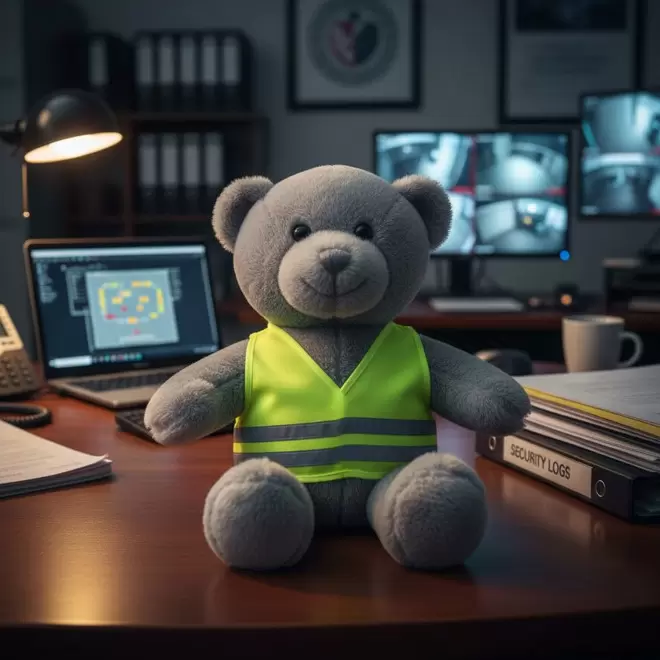 PELUCHE OURSON GILET SECURITE PERSONNALISABLE 'OURSI'