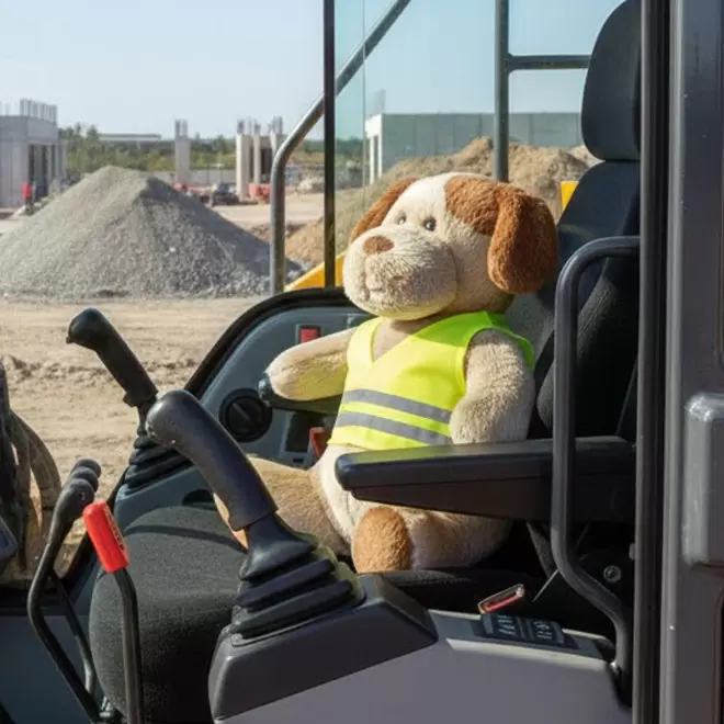 PELUCHE OURSON GILET SECURITE PERSONNALISABLE 'OURSI'