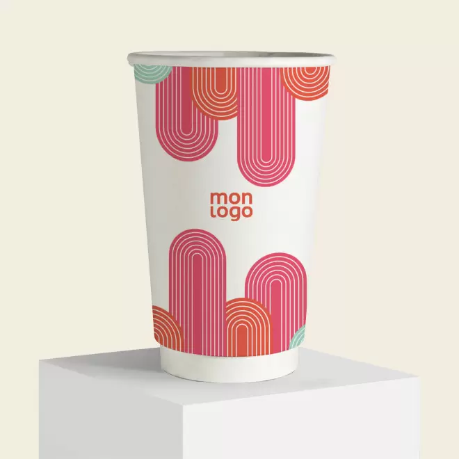 GOBELET CARTON DOUBLE PAROI 45CL PERSONNALISABLE 'KUPPO'