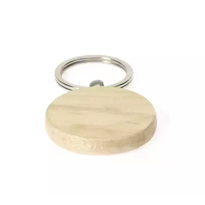 PORTE CLES EN BOIS PERSONNALISABLE 'WOODIE ROND'
