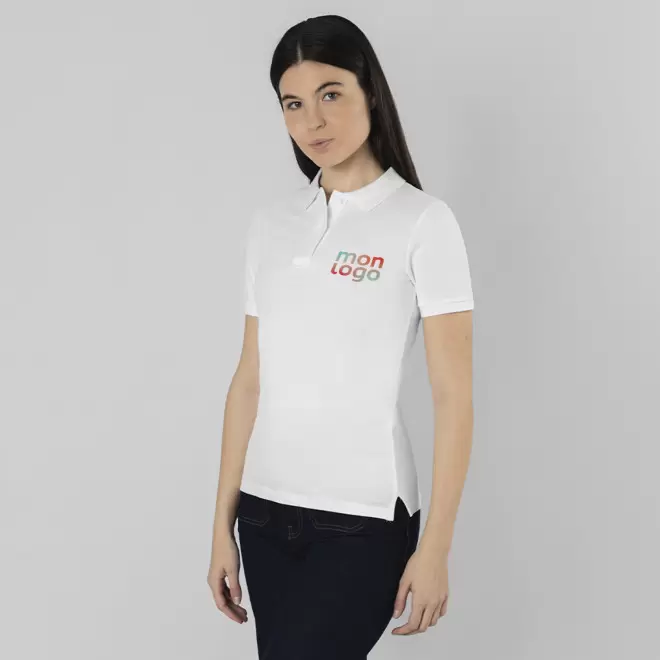 POLO PERSONNALISABLE FEMME BLANC 'CHARLES'