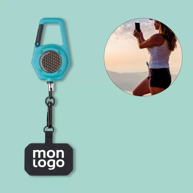 PORTE BADGE TELEPHONE DEROULEUR PERSONNALISE 'BALADOU'