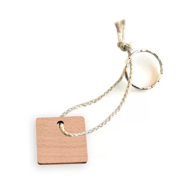 PORTE CLES ENGAGE EN BOIS PERSONNALISE 'SESAME LIEN'