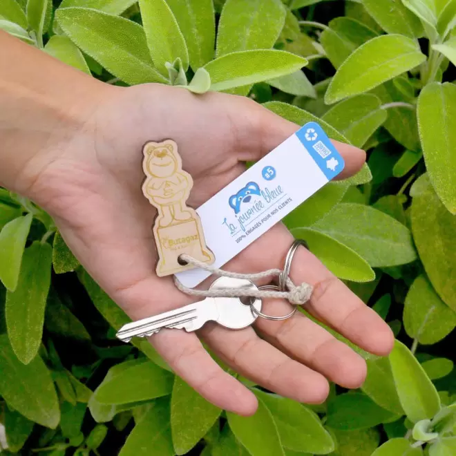 PORTE CLE ENGAGE EN BOIS PERSONNALISABLE 'SESAME'