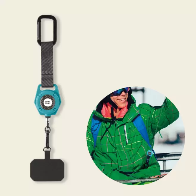 PORTE BADGE TELEPHONE DEROULEUR PERSONNALISE 'BALADI'