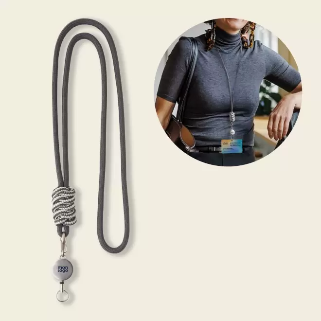 LANYARD CORDON DEROULEUR PERSONNALISE 'HALSA BICOUL'