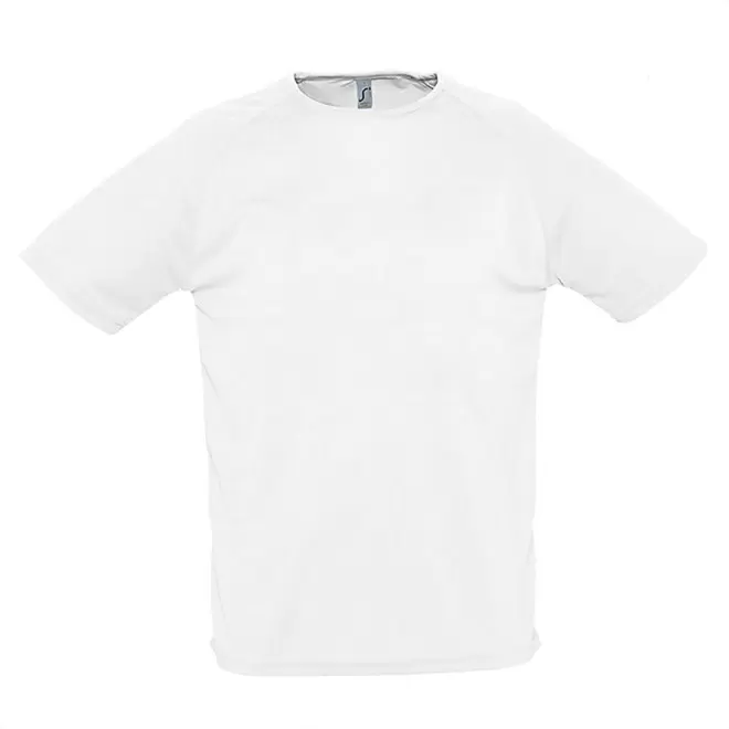 T SHIRT PERSONNALISÉ RESPIRANT HOMME 'SPORTY' BLANC 140 GR/M²