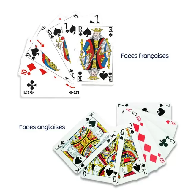 JEU DE BRIDGE 54 CARTES AVEC ETUI PERSONNALISABLE 'NIKKA' 