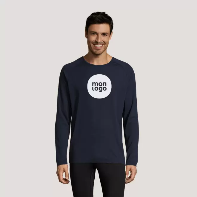 TEE SHIRT RESPIRANT MANCHES LONGUES PERSONNALISABLE HOMME 'KOURY' 140 GR/M²