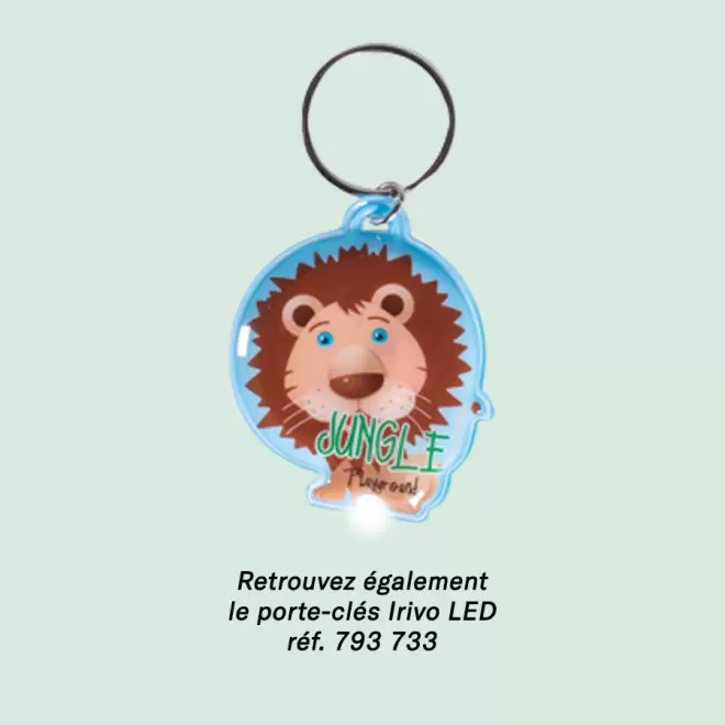 PORTE CLÉS PUBLICITAIRE SUR MESURE EN DOMING 'IRIVO'