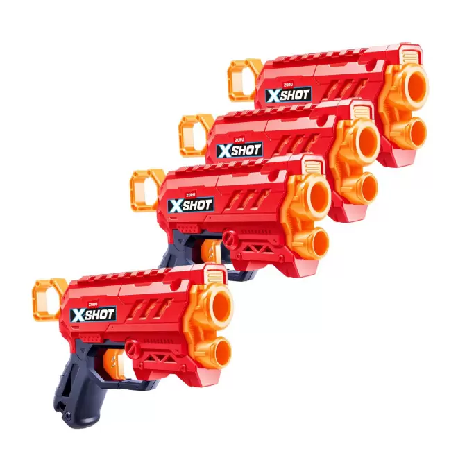 LOT DE 4 BLASTERS ET 32 FLECHETTES
