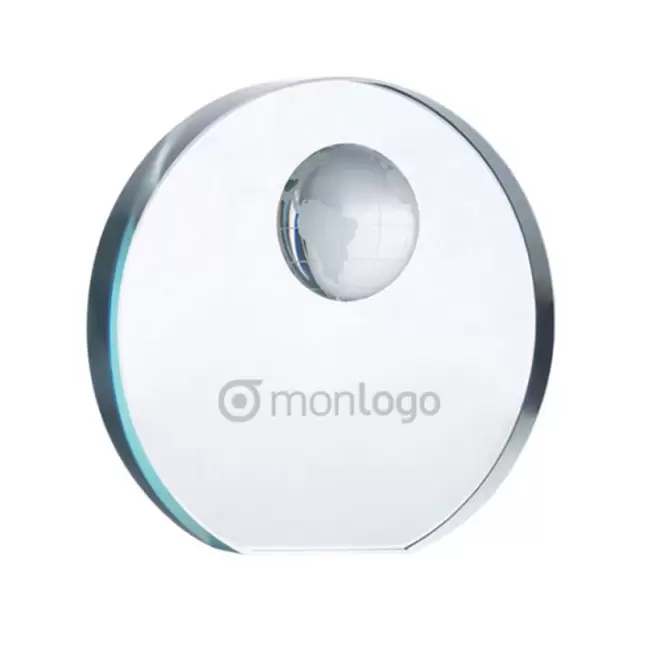 TROPHÉE PERSONNALISABLE ROND EN VERRE 'CAPITAL'