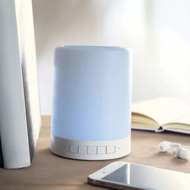 ENCEINTE BLUETOOTH® 3W PUBLICITAIRE AVEC LAMPE D'AMBIANCE 'DANCE'